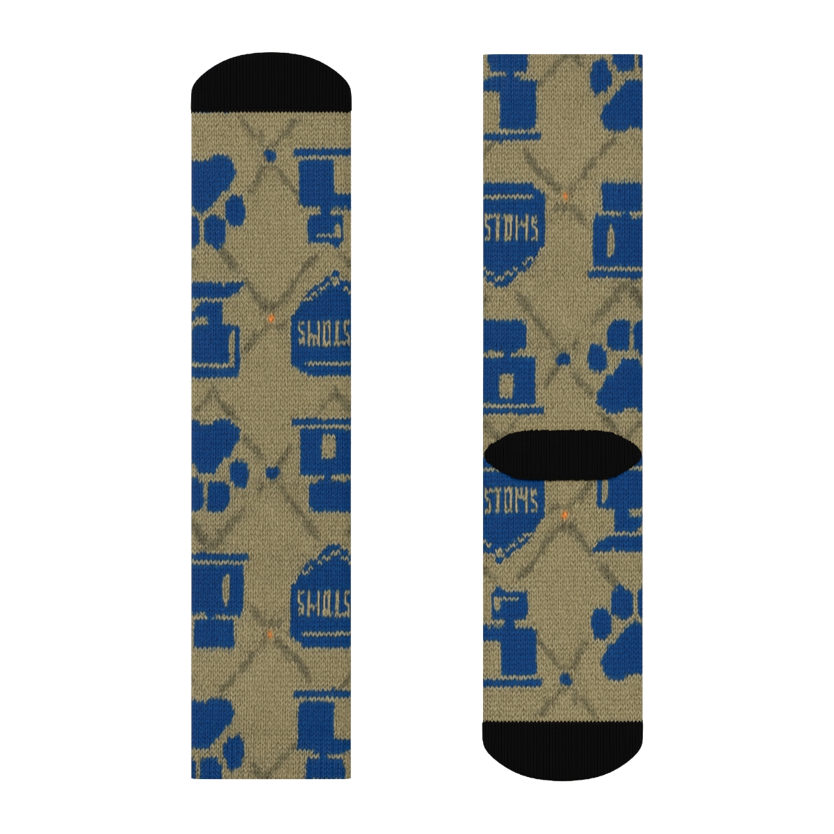 Customs Officer-Badge Lattice On Khaki Field stylish athletic crew socks