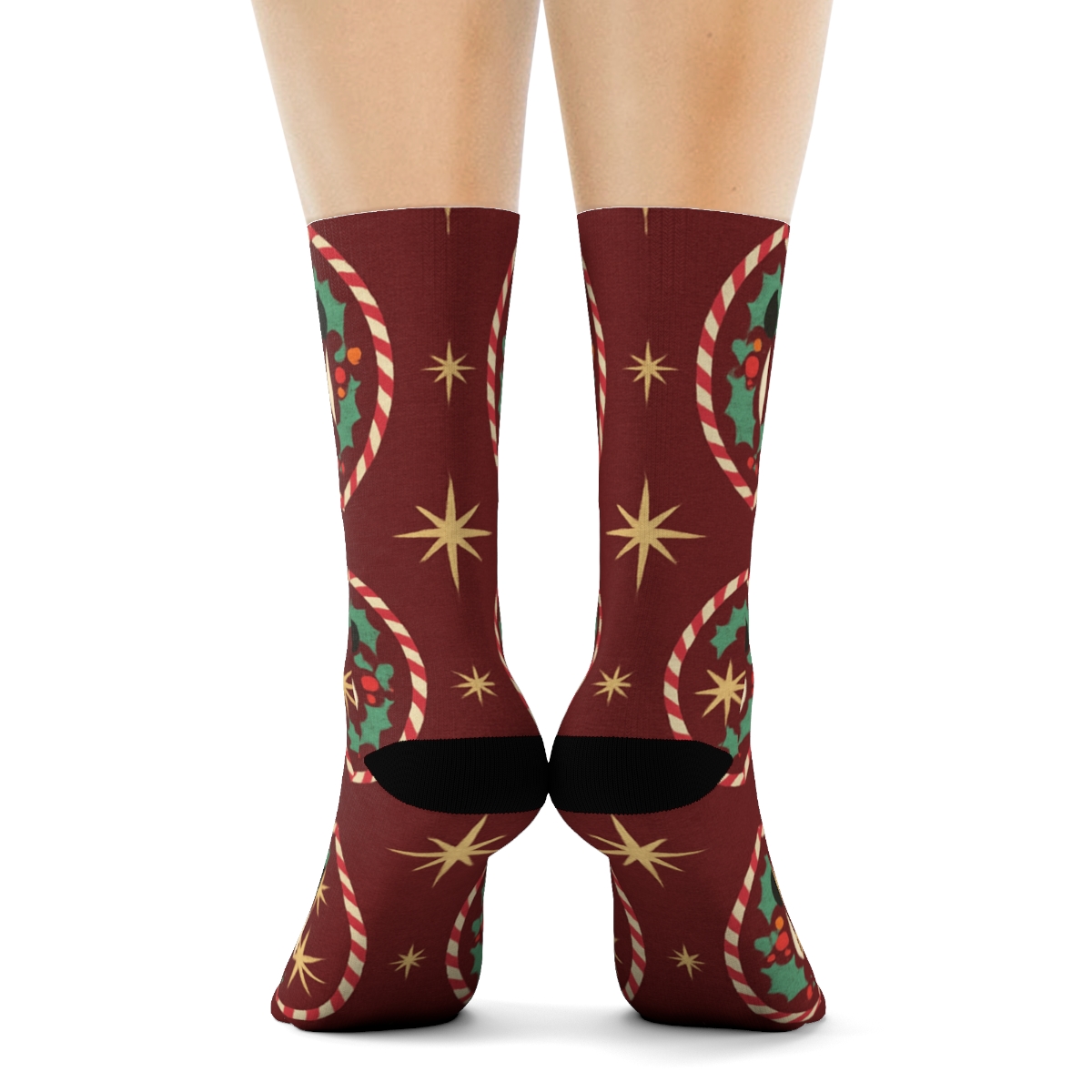 Panda Gift Wrap Medallion soft everyday crew socks