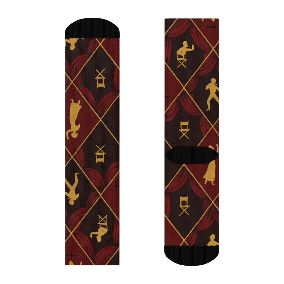 Curtain Lattice Actor Pattern comfortable cotton crew socks