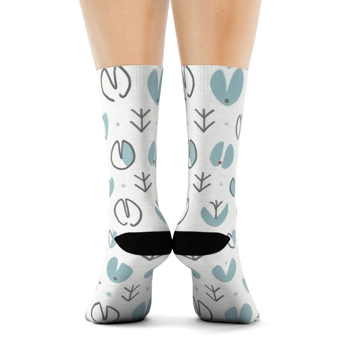 Hoofprint Chevron With Reindeer Track Bands stylish athletic crew socks