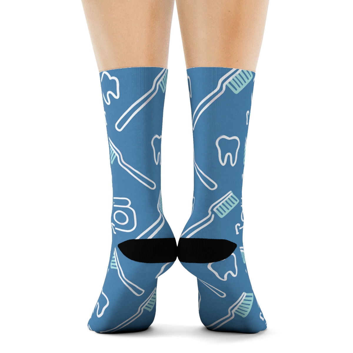Toothbrush Lattice With Dentist Charm personalized crew socks