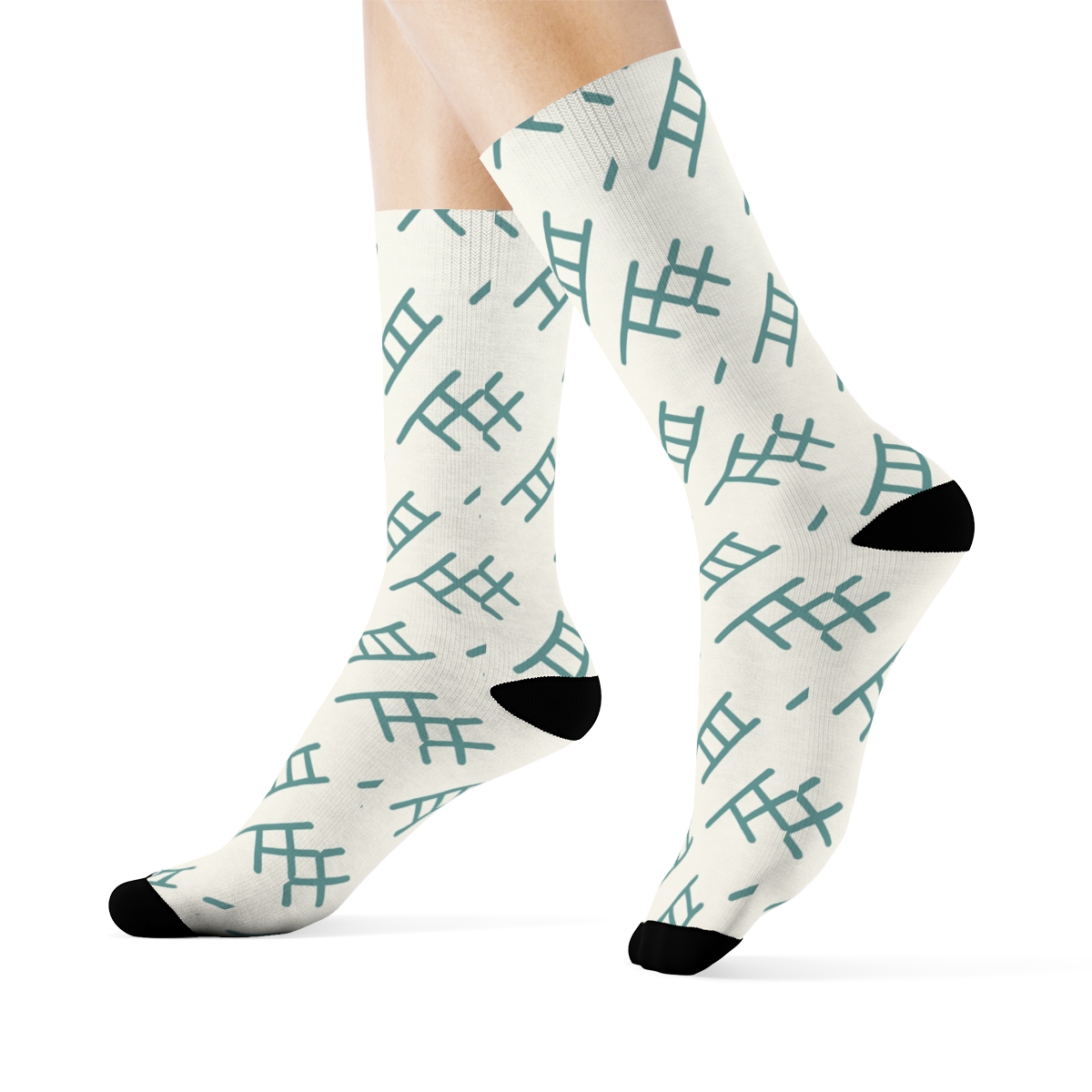Diagonal Ladder Shift comfortable cotton crew socks