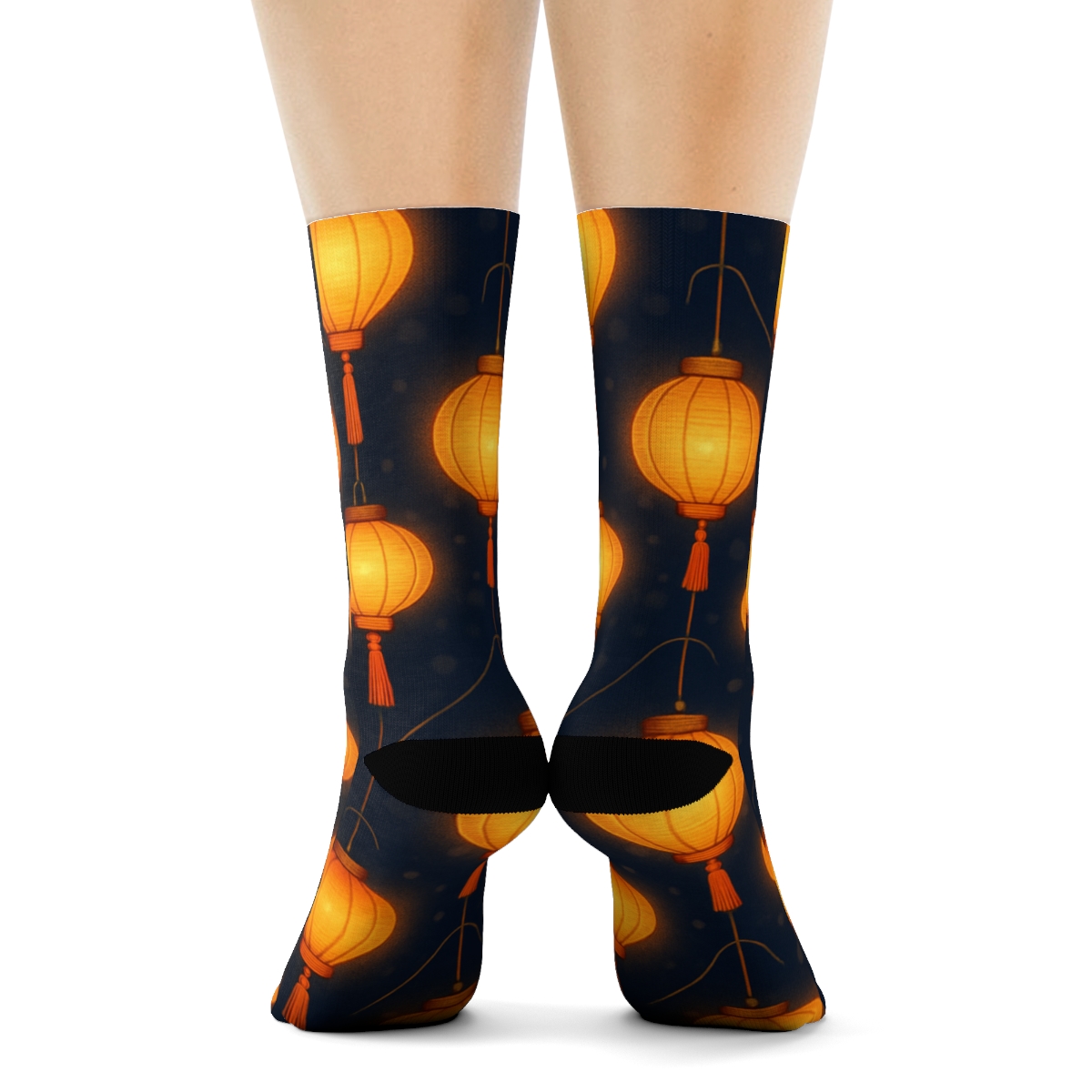 Twilight Tessellation Of Paper Lantern Canopies unique graphic crew socks