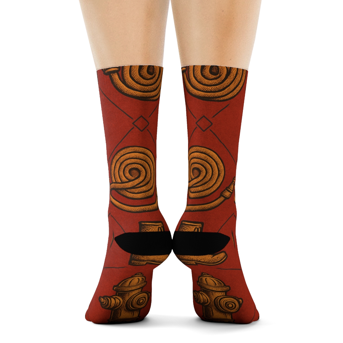 Fire Fighter HyDRANT Glow Tessellation personalized crew socks