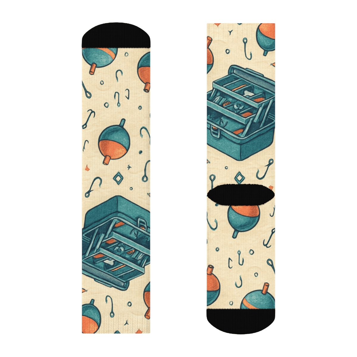 Tackle Box Lattice With Fisher Charm soft everyday crew socks