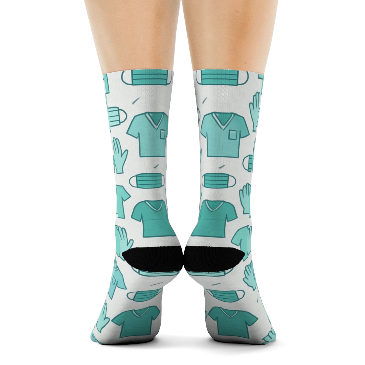 Tessellated Scrubs Grid For Surgeon Chic custom crew socks