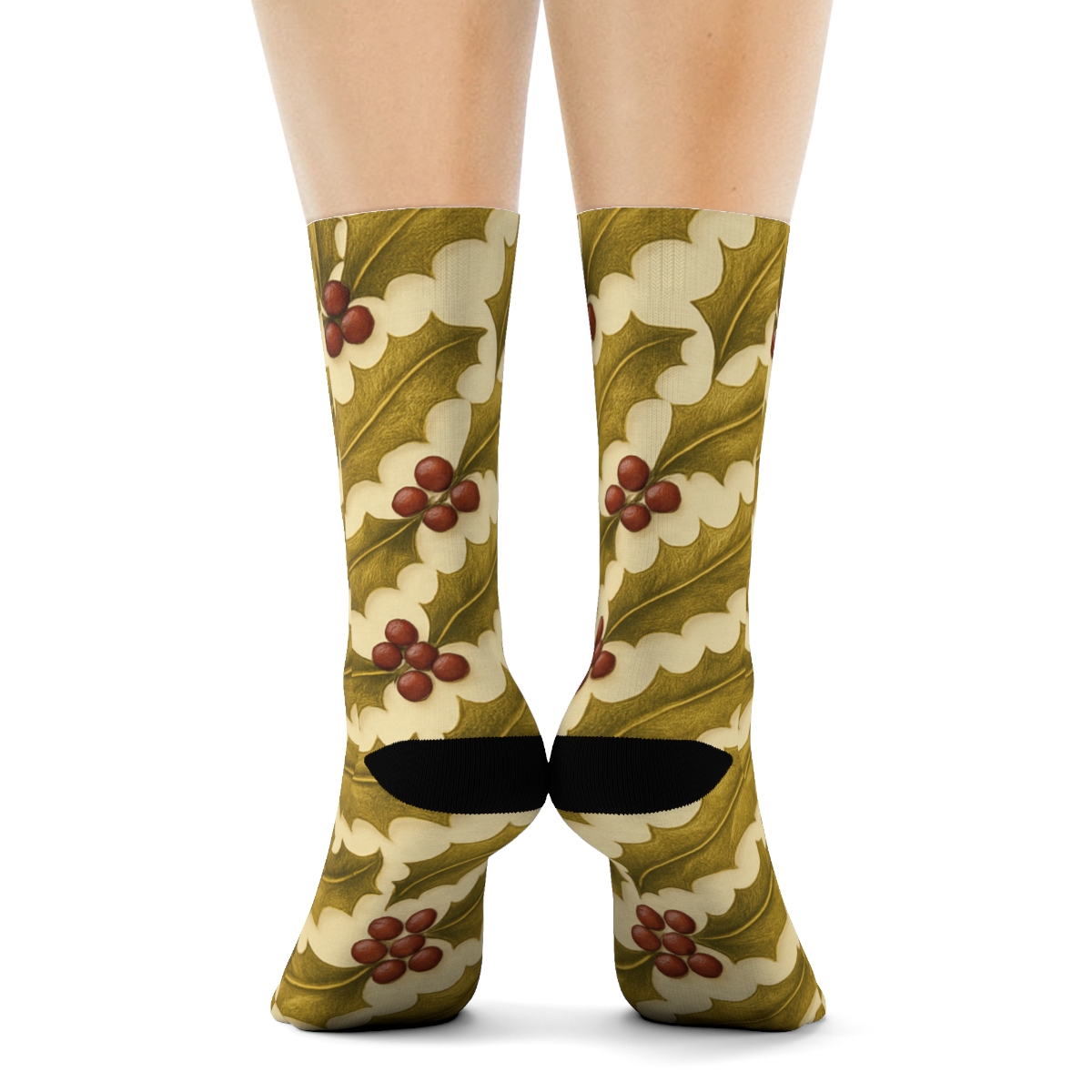 Gilded Holly Wave Holiday personalized crew socks