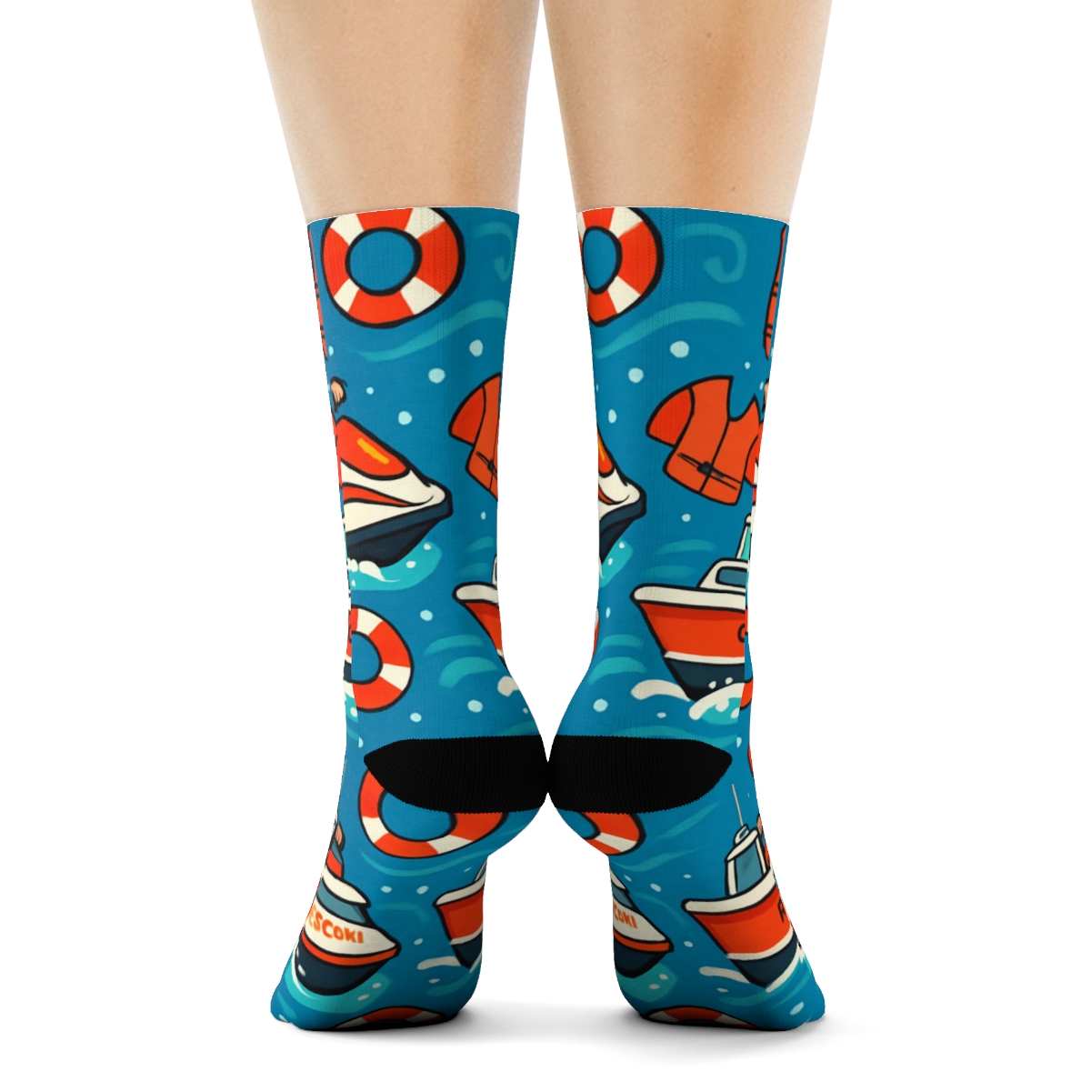Rescue Boat Tessellation Coast Guard Officer Edition stylish athletic crew socks