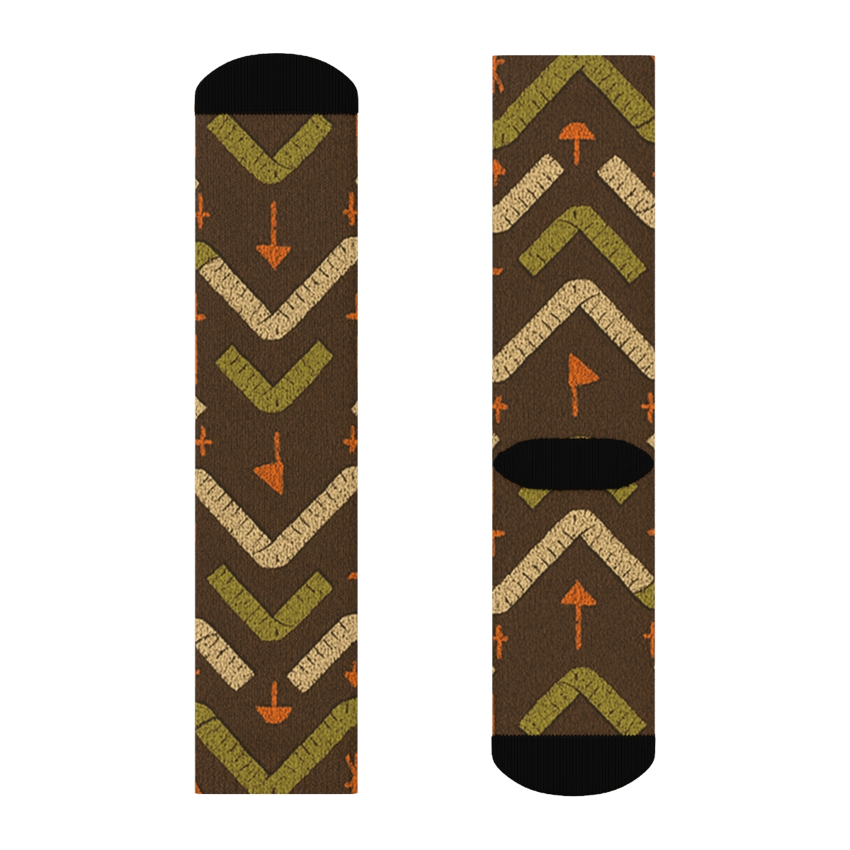 Surveyor-Grade Measuring Tape Chevron unique graphic crew socks