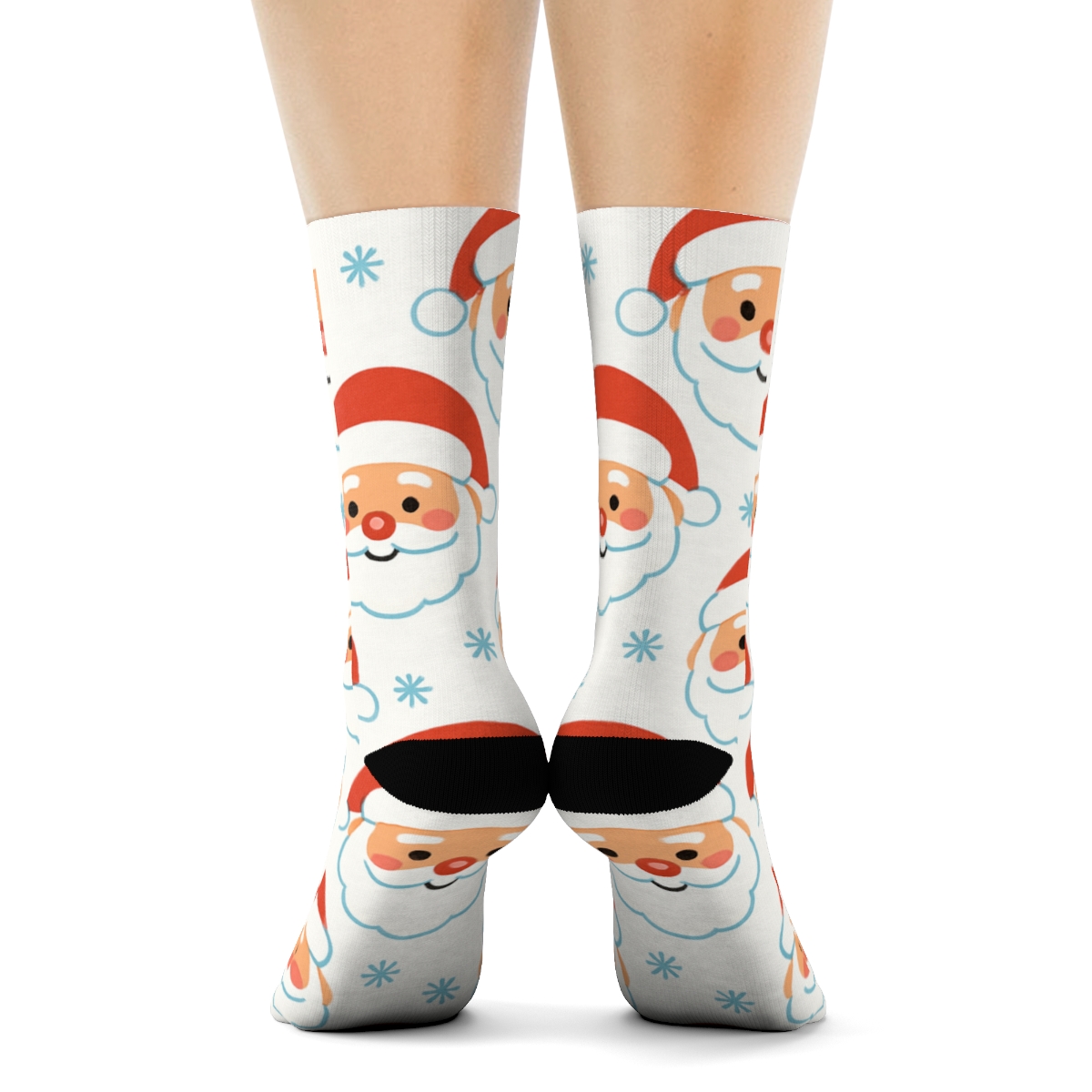 Santa Claus Spotlight On White Background soft everyday crew socks
