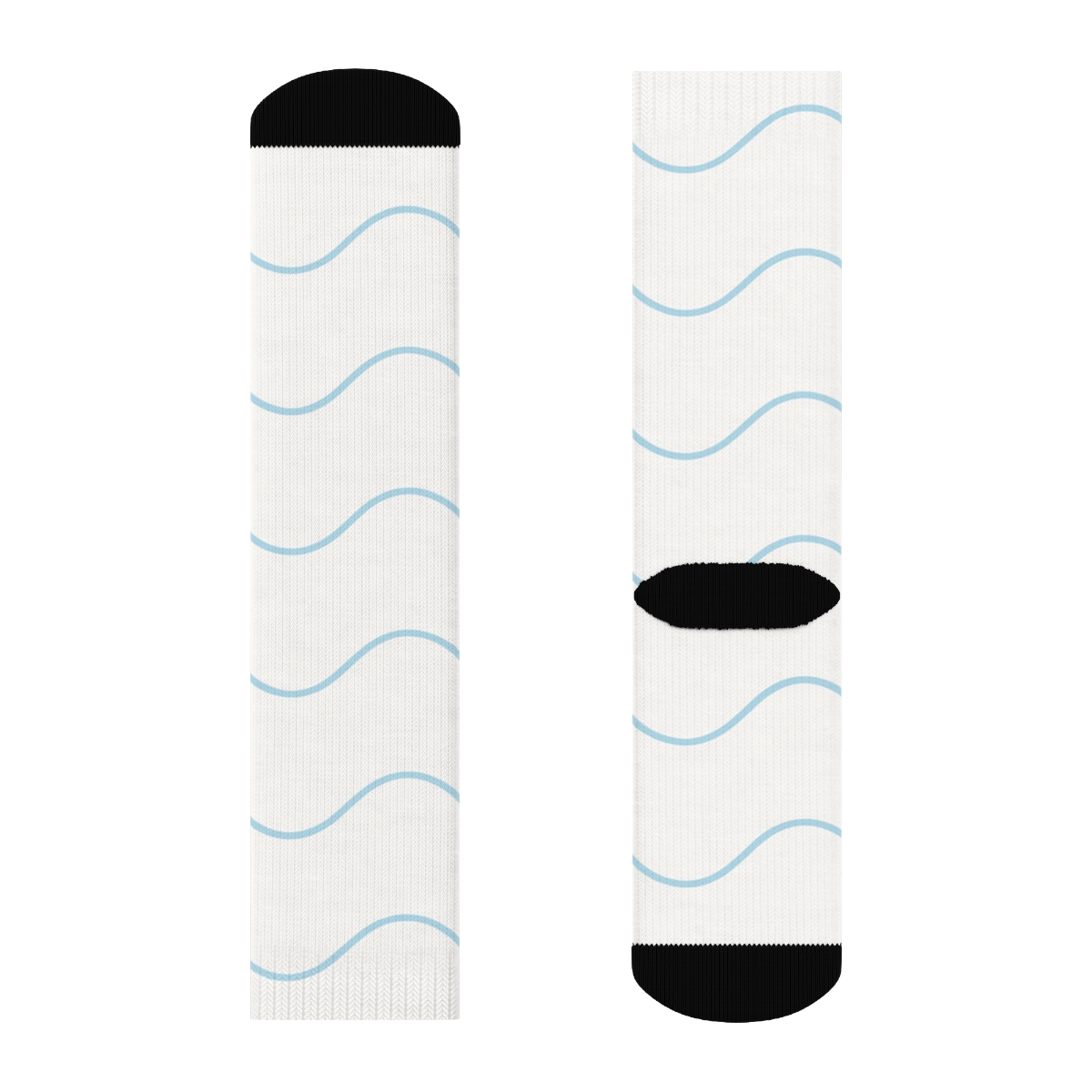 Subtle Wave Rail designer printed crew socks