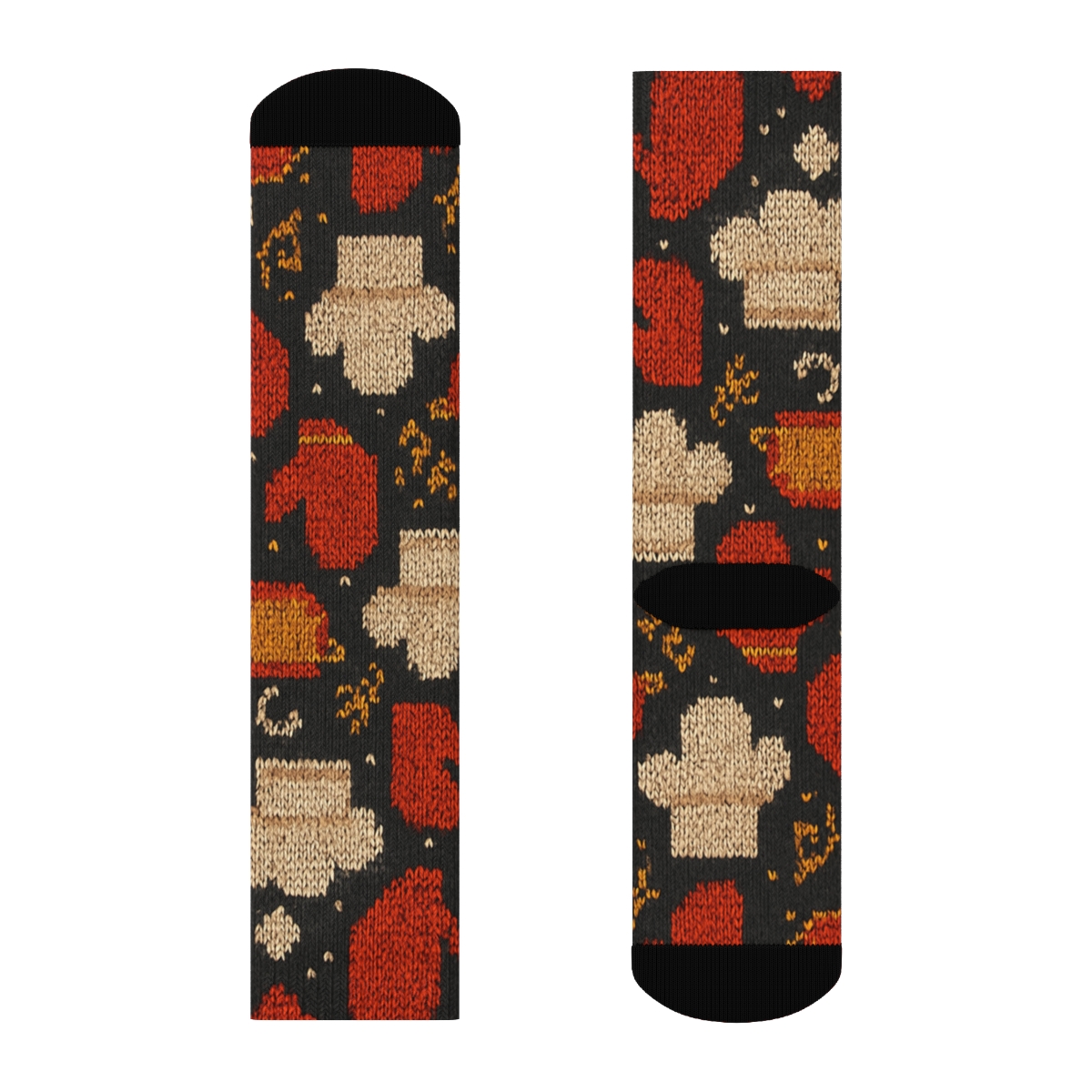 Knitted Cook Hearth Motif Tiles soft everyday crew socks