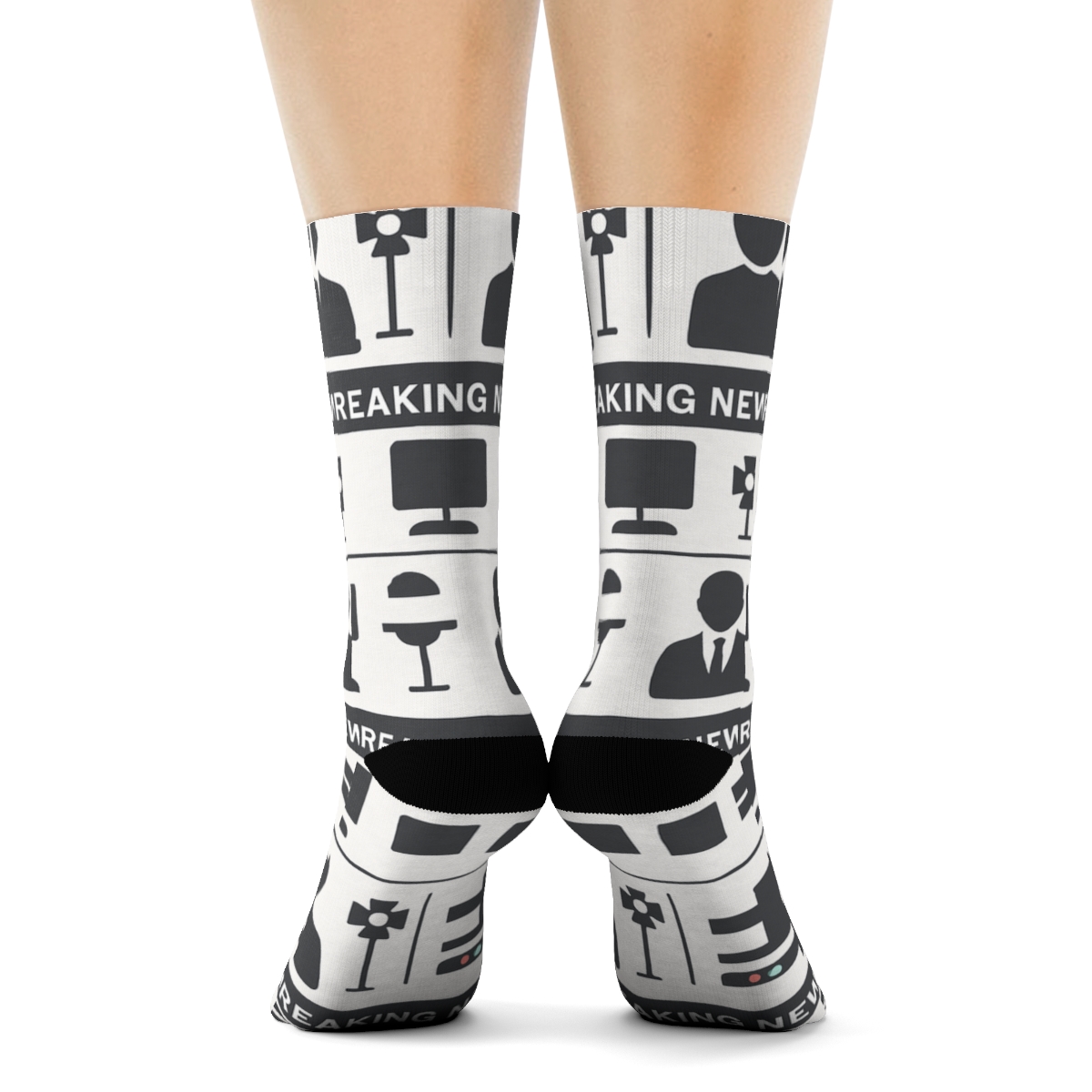 Modern Minimal Grid With News Anchor Silhouettes stylish athletic crew socks