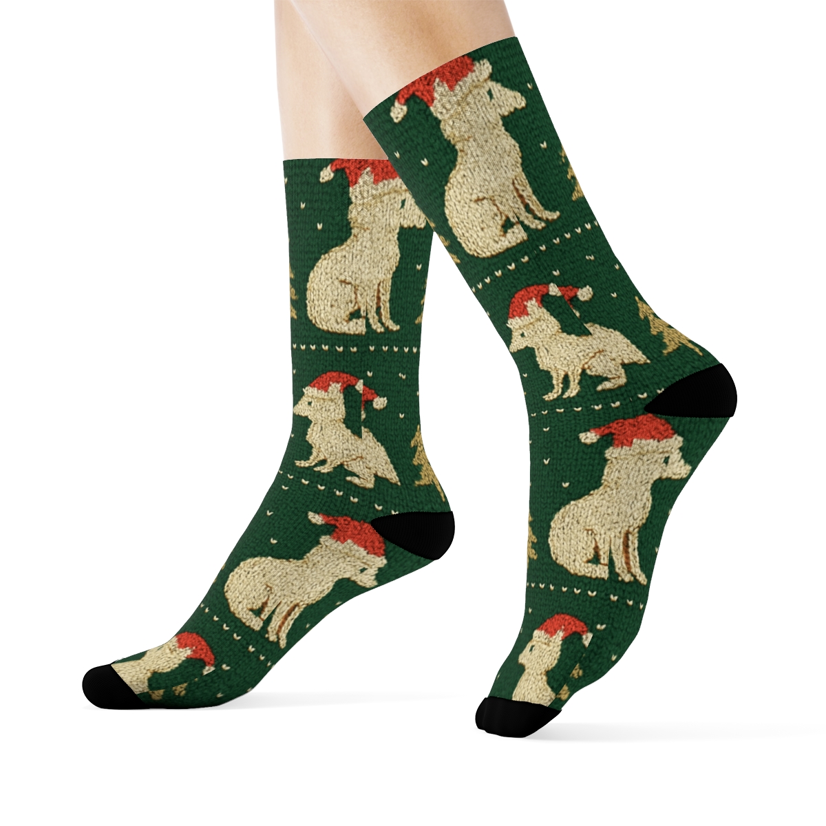 Nordic Fox Sweater Weave soft everyday crew socks