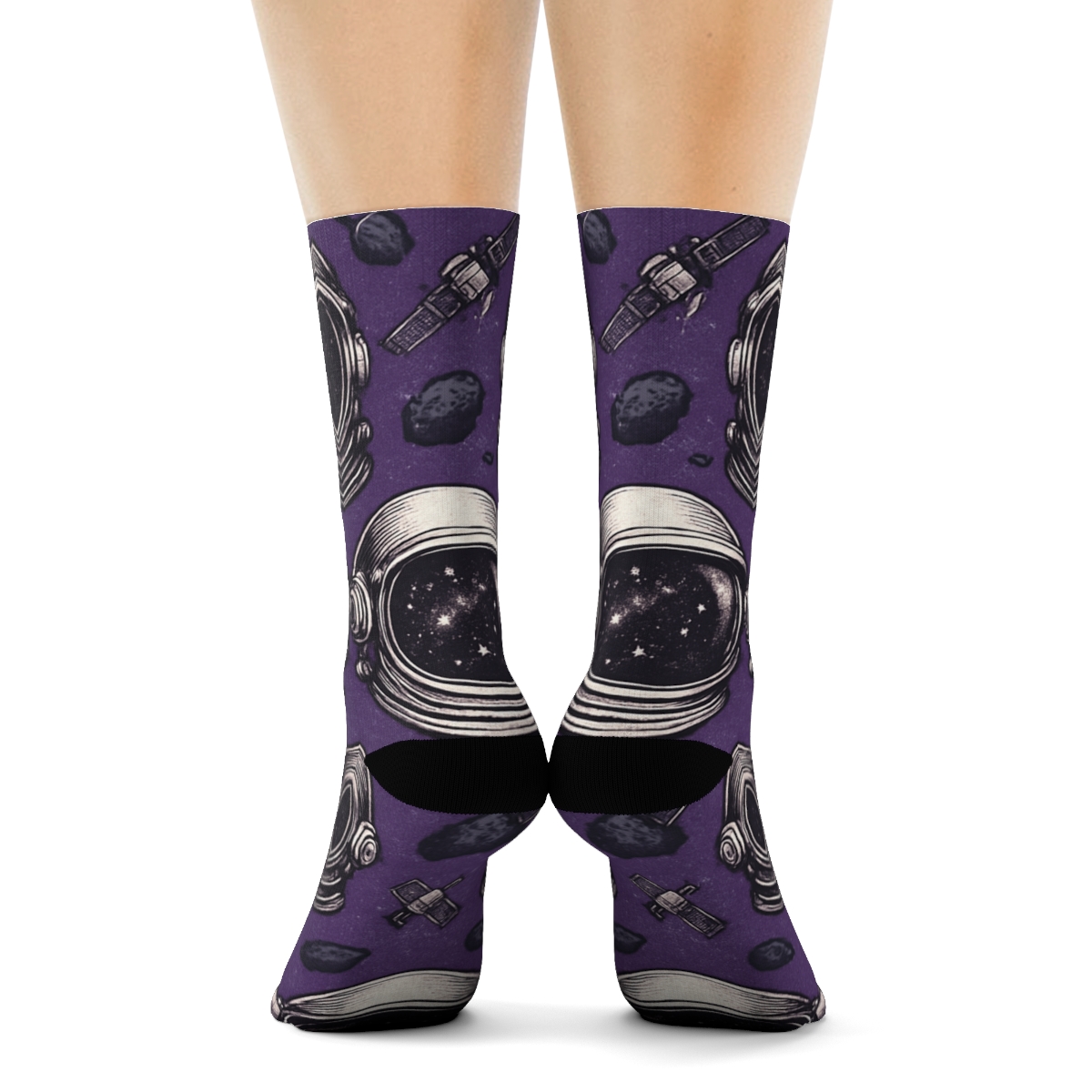 Astronaut Helmet Tile soft everyday crew socks