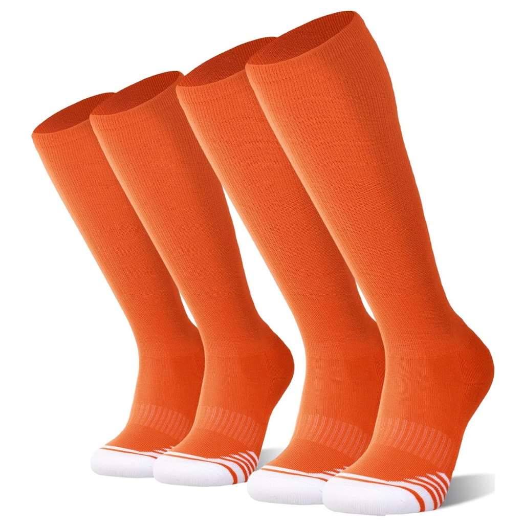 Pack of 2 Baseball Soccer and Softball Over the Calf Knee High Socks for Kids Youth Men and Women