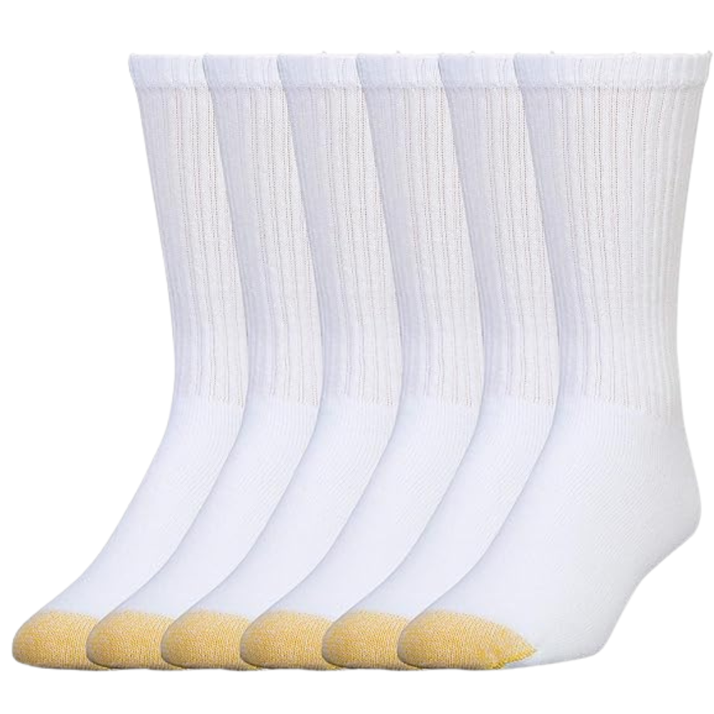 6 Pairs Men Cotton Crew Athletic Socks