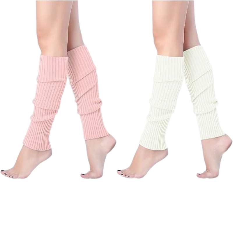 Pack Of 2 Women Juniors Ribbed Leg Warmers