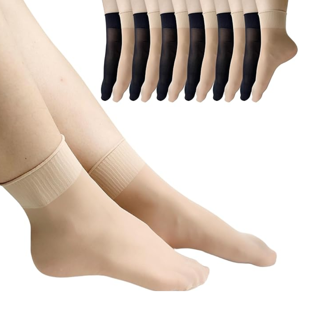 12 Pairs Women Nylon Thin Socks