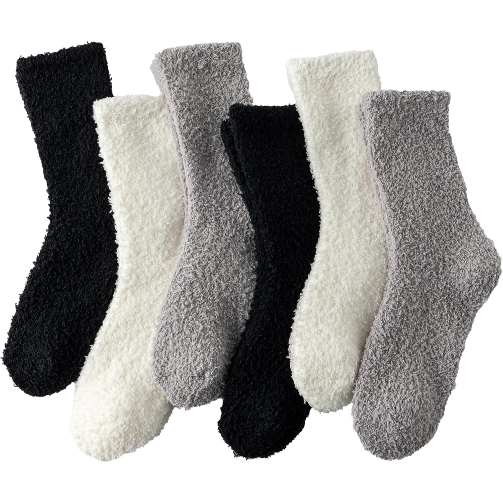 6 Pairs Women Soft Fuzzy Fluffy Slipper Socks