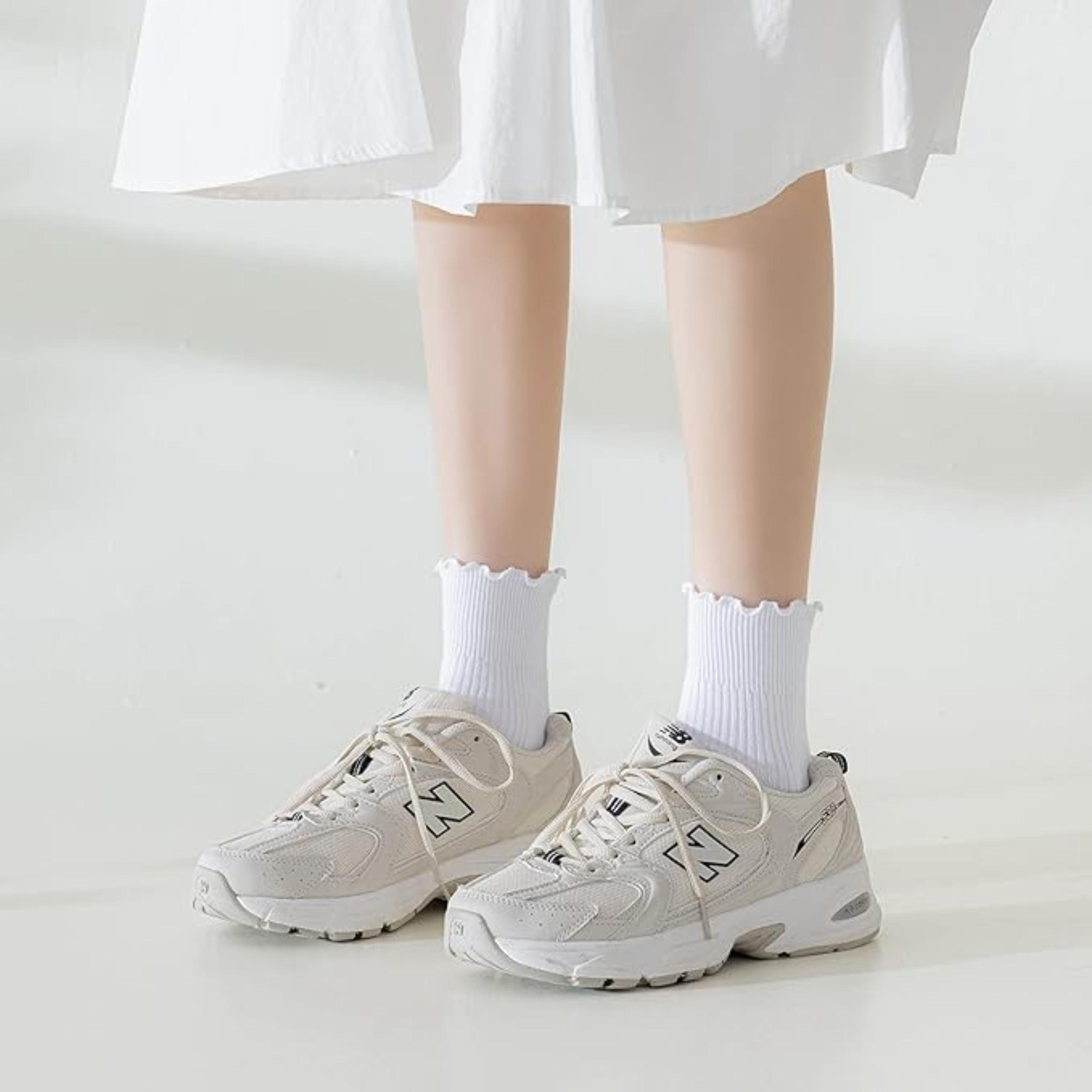 Pack Of 6 Casual Ankle Ruffle Socks For Women