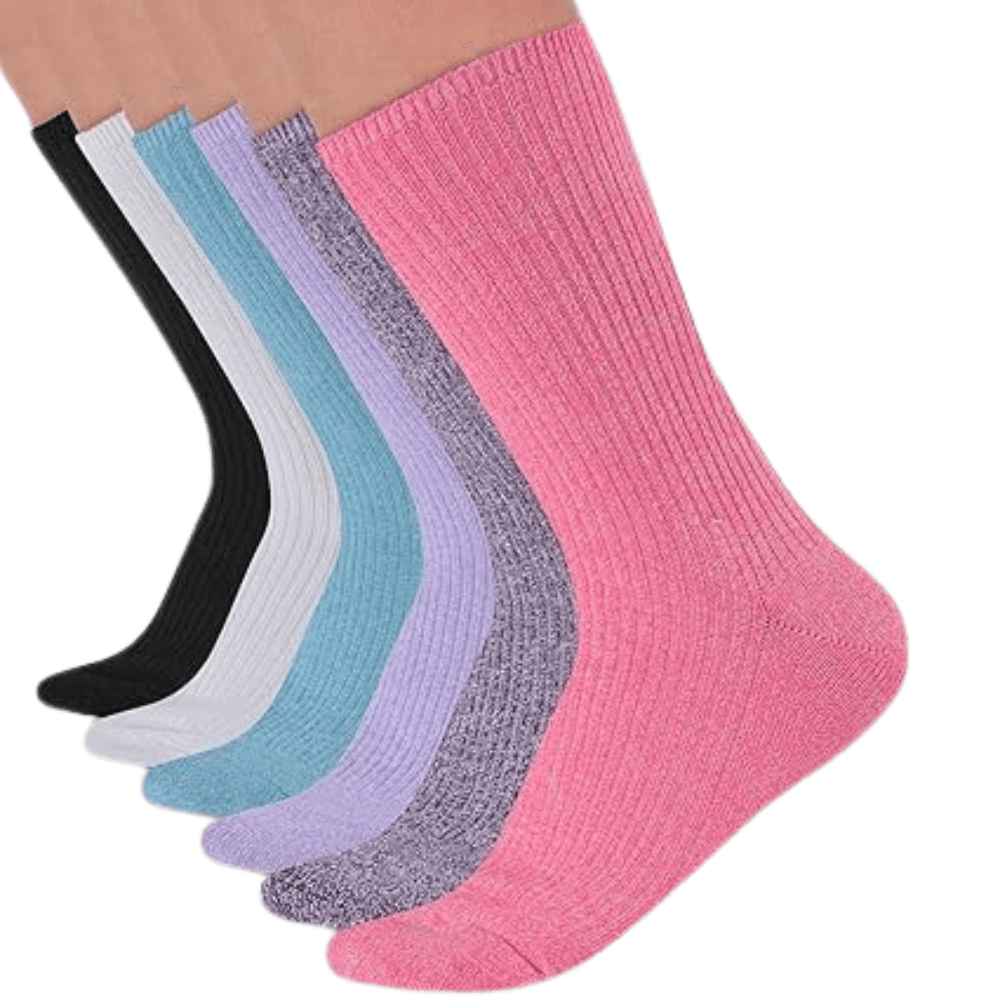 6 Pairs Non Binding Ribbed Neuropathy Socks