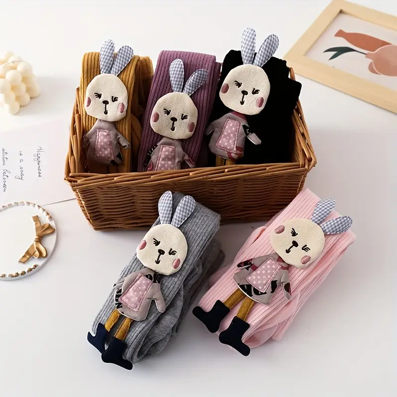 1 pack baby toddler breathable footed socks with cute rabbit eating carrots   light beige friendly   outfit boosters multi color options for girls boys 0 8 years 3