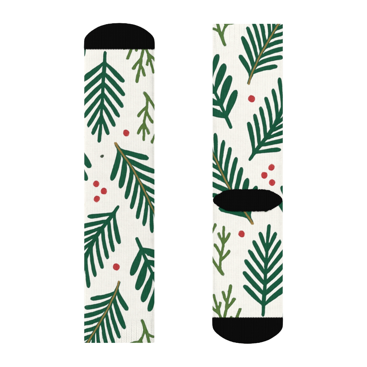 Fir Needle Herringbone In Evergreen Branches stylish athletic crew socks