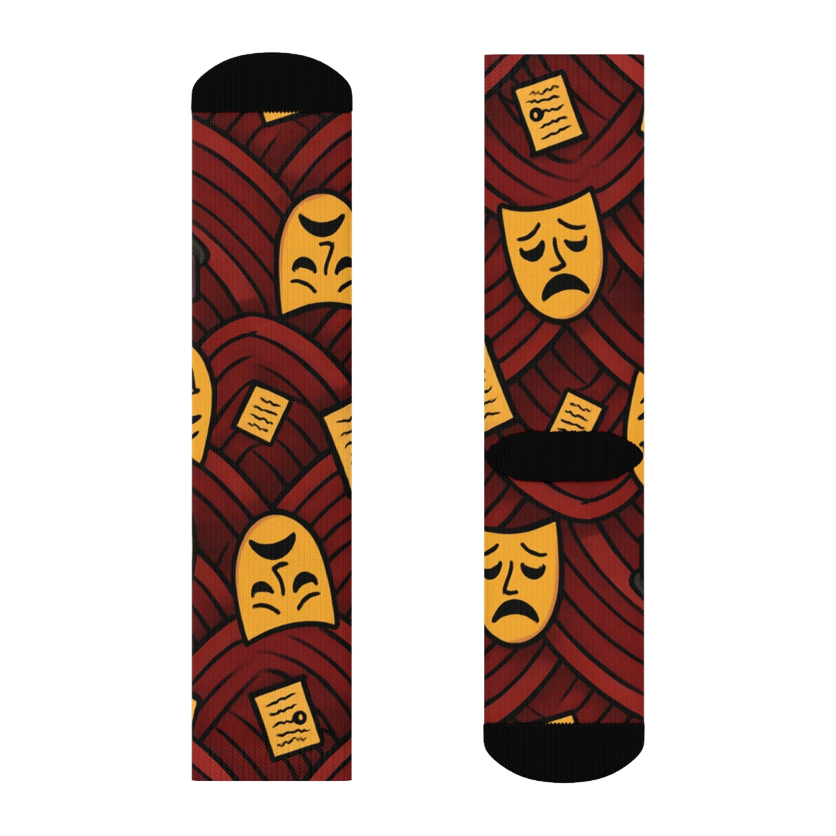 Curtain Lattice With Actor Masks Cascade trendy patterned crew socks