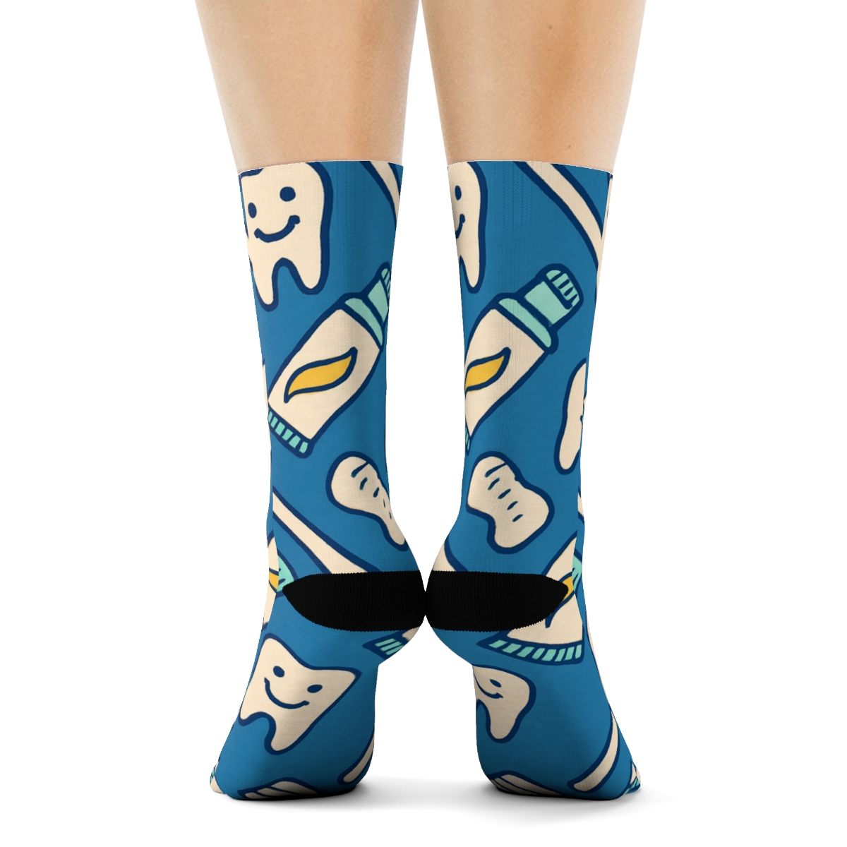 Toothbrush Chevron In Dentist Pop Style unique graphic crew socks