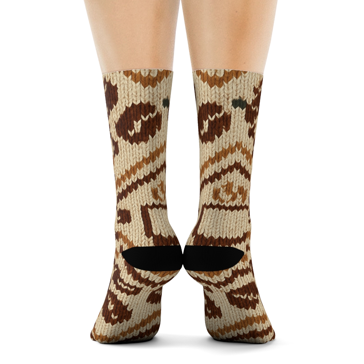 Barista Bean Chevron Knit Illusion soft everyday crew socks