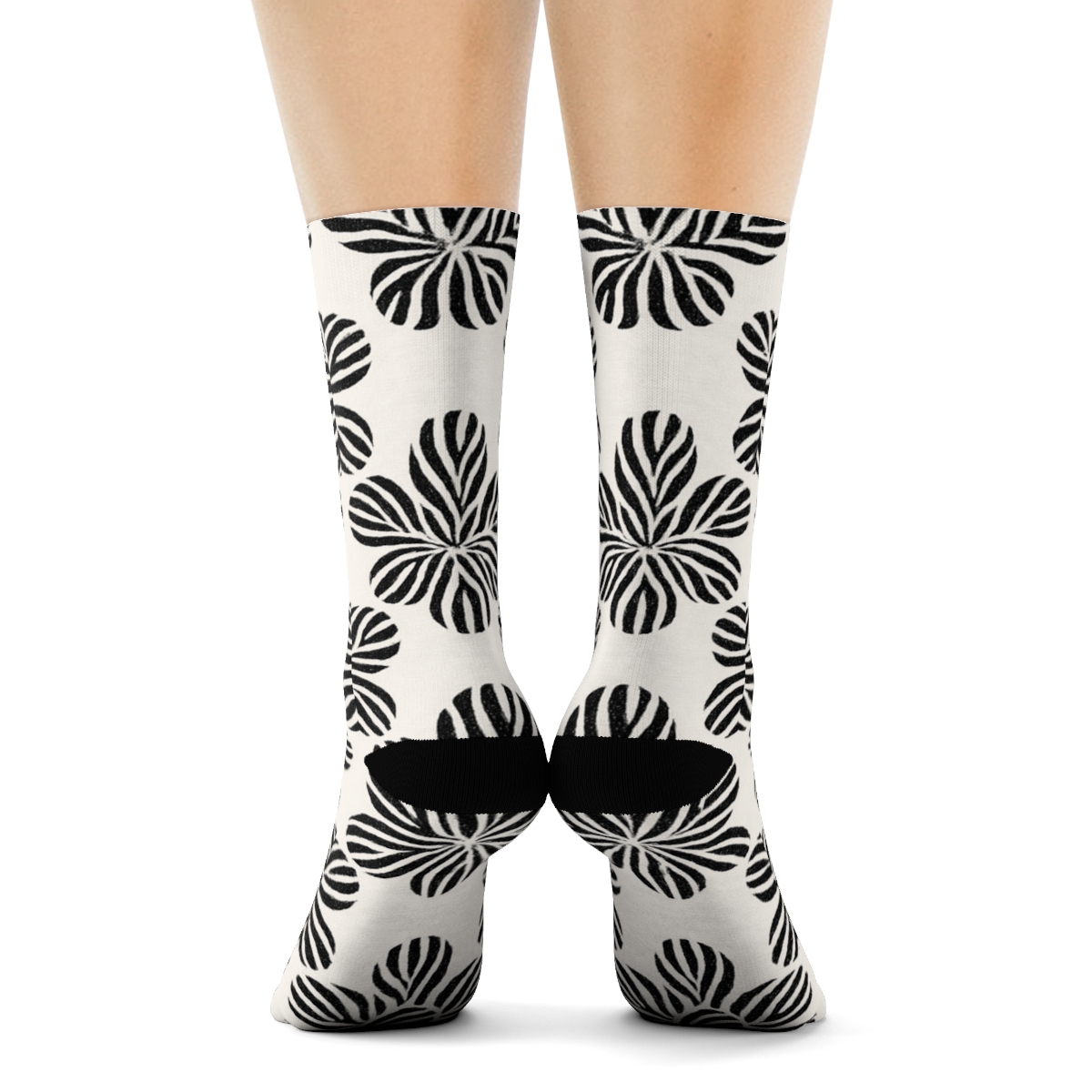 Radial Zebra Hoofprint Bursts personalized crew socks