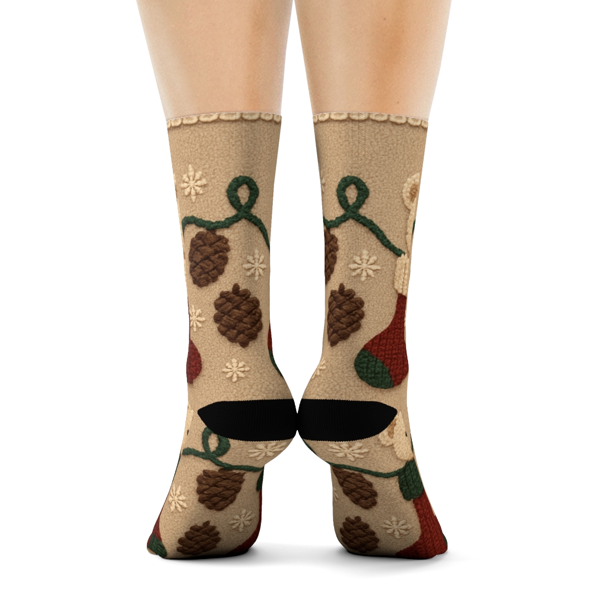 Bear Stocking Border Pattern premium sports crew socks