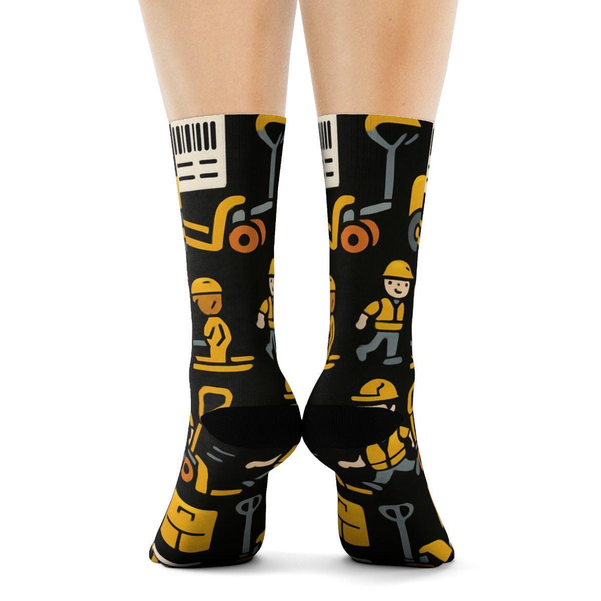 Warehouse Worker Forklift Pep Rally Tessellation personalized crew socks