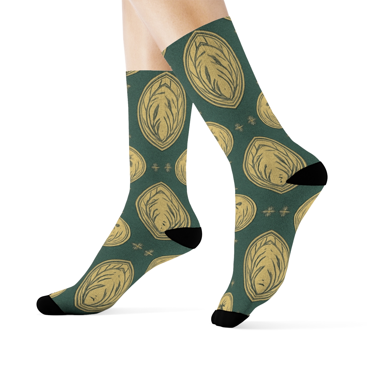 Frog Crown Medallions comfortable cotton crew socks