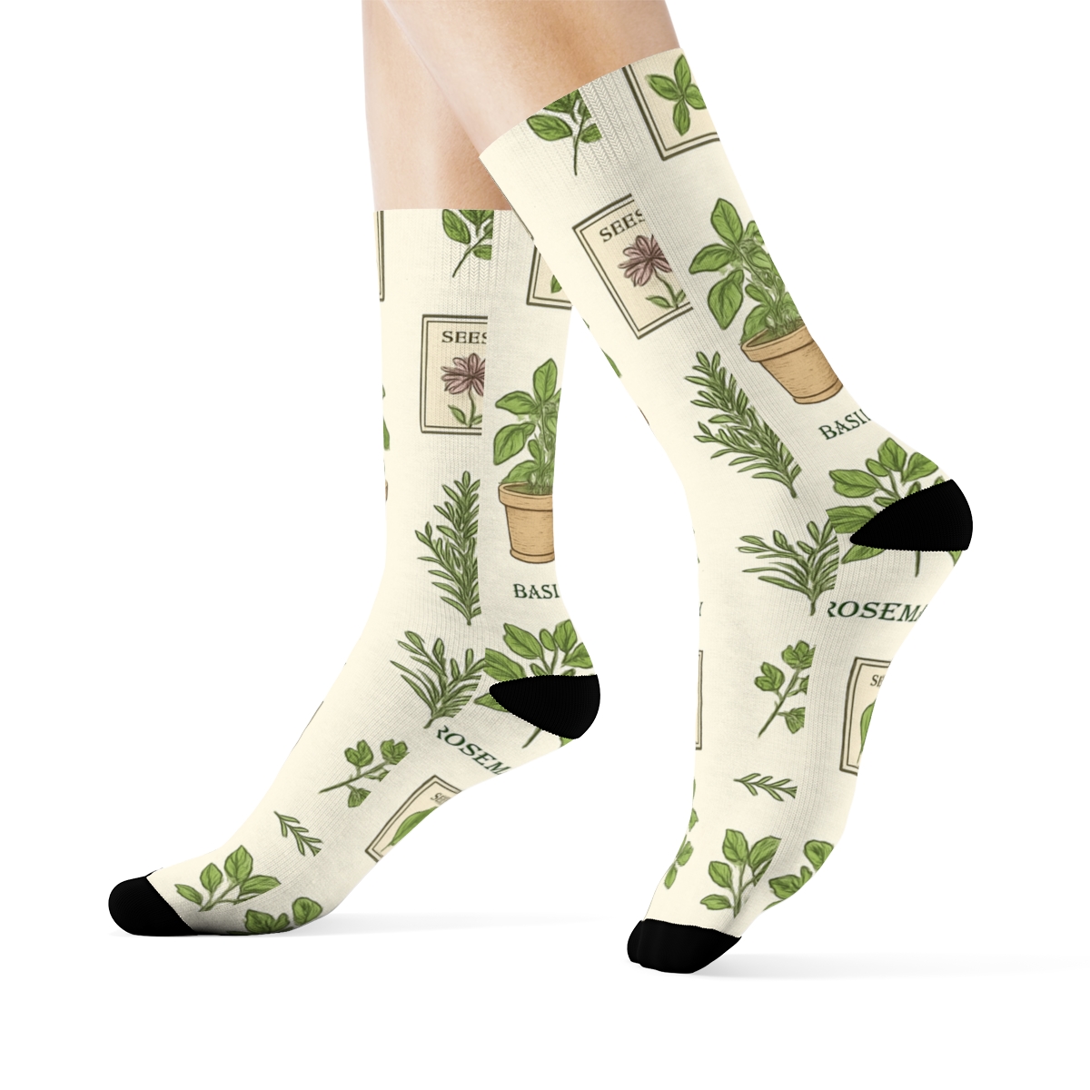 Garden Tools With Gardener Calm Poster Repeat personalized crew socks