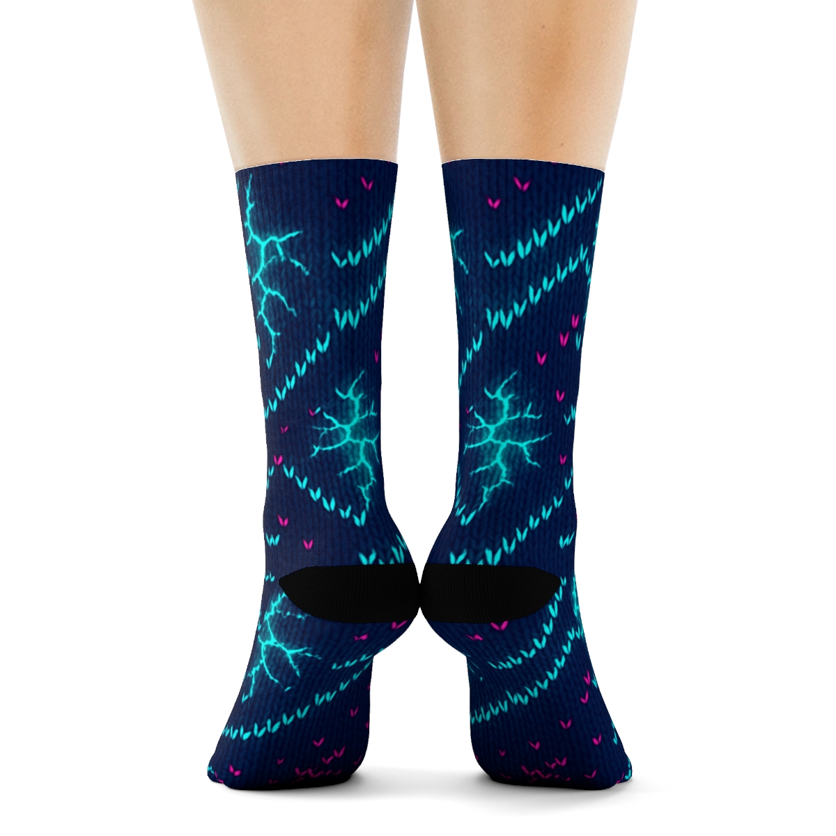 Knitted Neon Bolt Chevron Scatter personalized crew socks