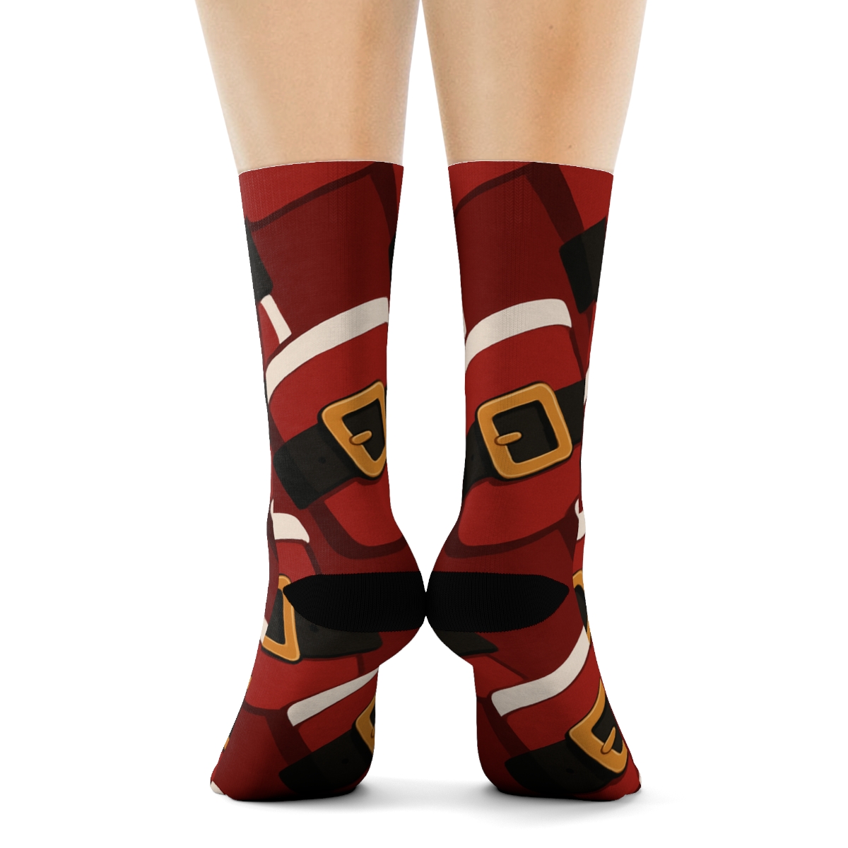 Pop Art Santa Belt Buckle Progression stylish athletic crew socks