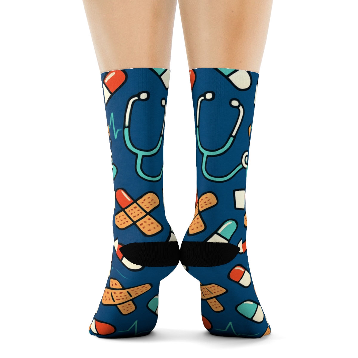 Scrub Constellation Tiling Nurse designer printed crew socks