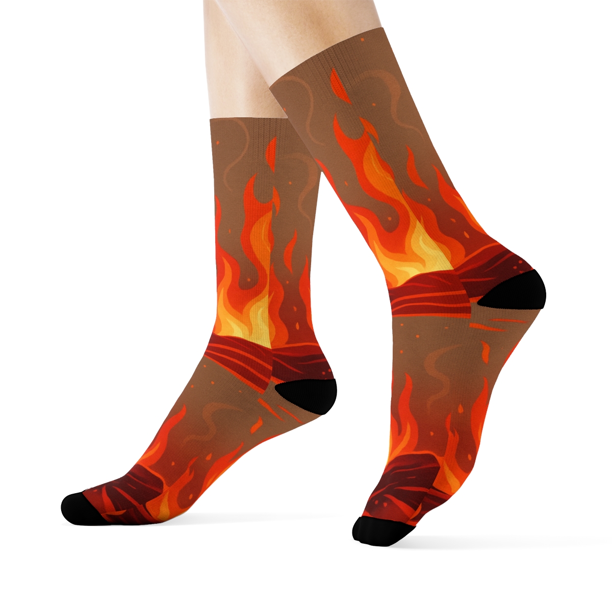 Campfire Wave Landscape stylish athletic crew socks