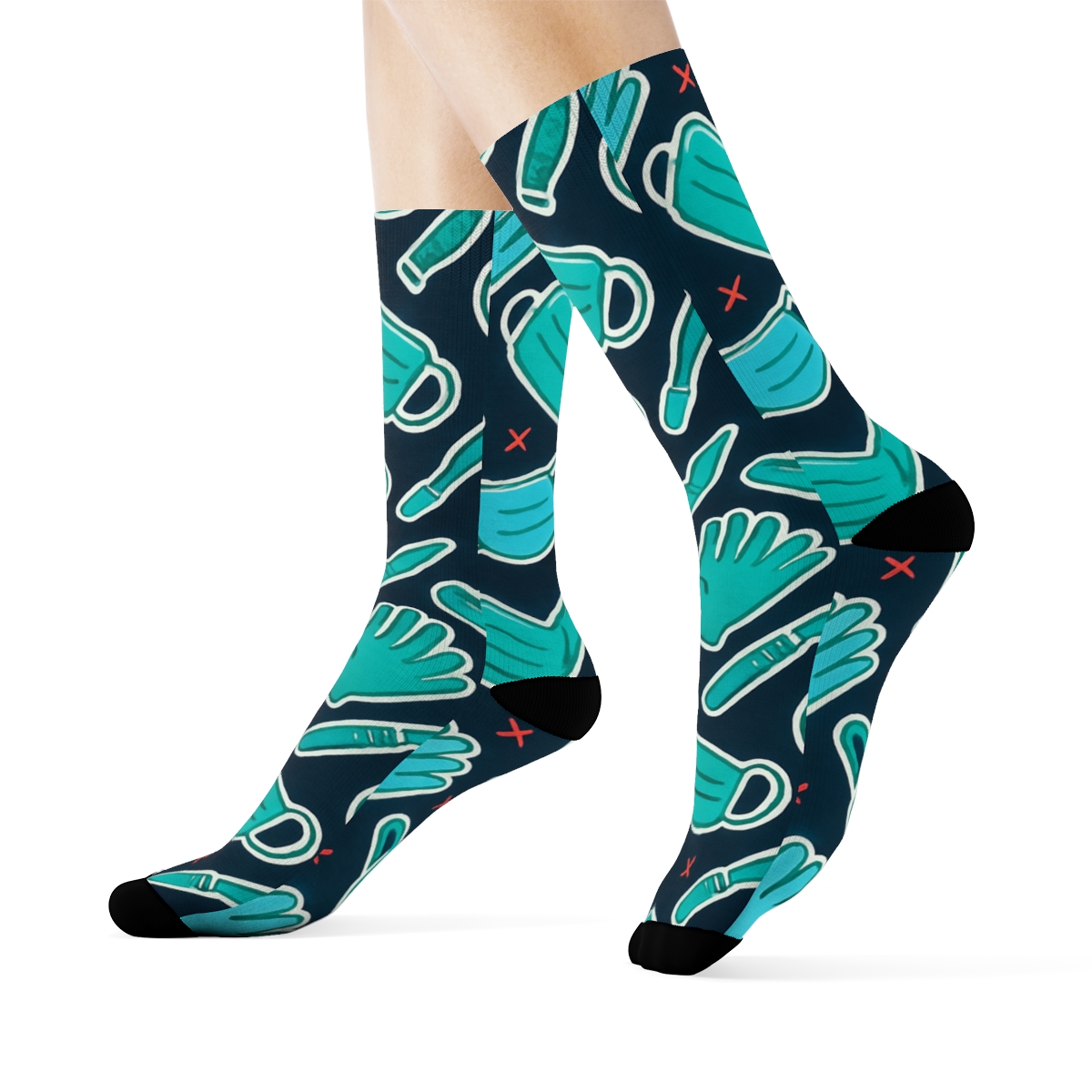 Scalpel Chevron In Surgeon Rhythm unique graphic crew socks
