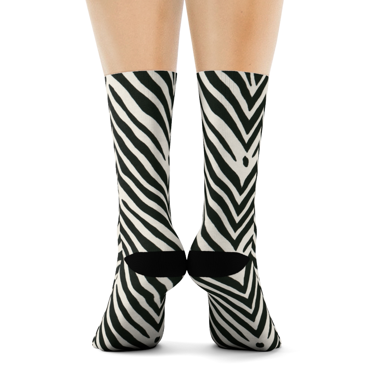 Teal Eclipse Zebra Chevron Tessellation personalized crew socks