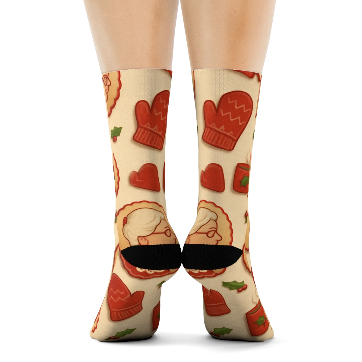 Mrs Claus Hearthside Cookie Medallions trendy patterned crew socks