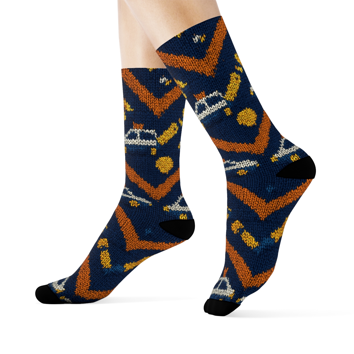 Security Guard Night Shift Chevron Pattern personalized crew socks