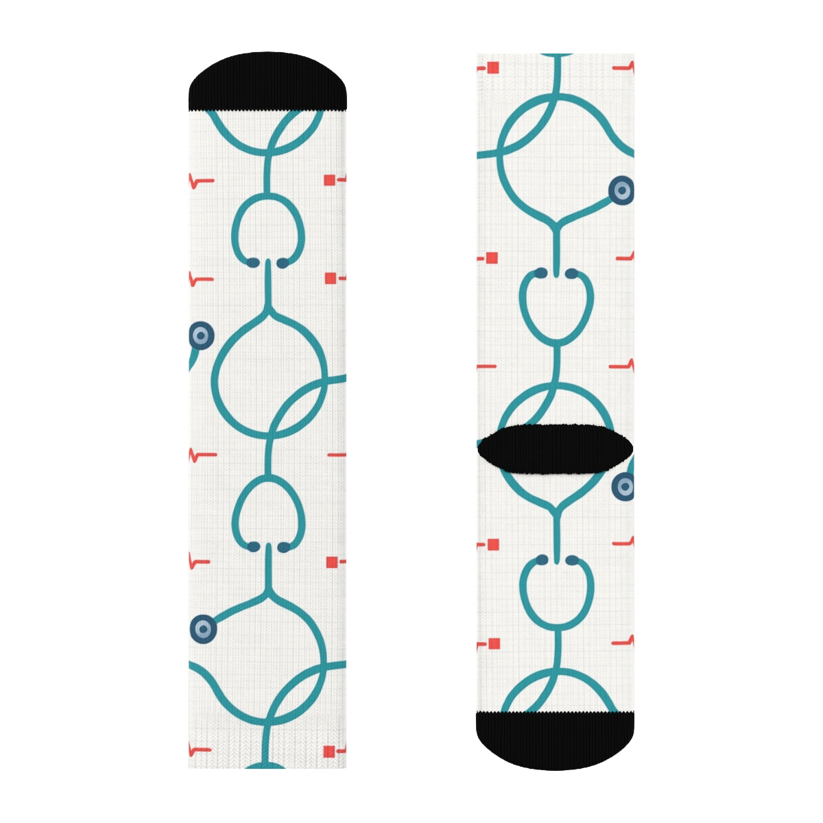 Doctor Stethoscope Lattice On Snow White unique graphic crew socks