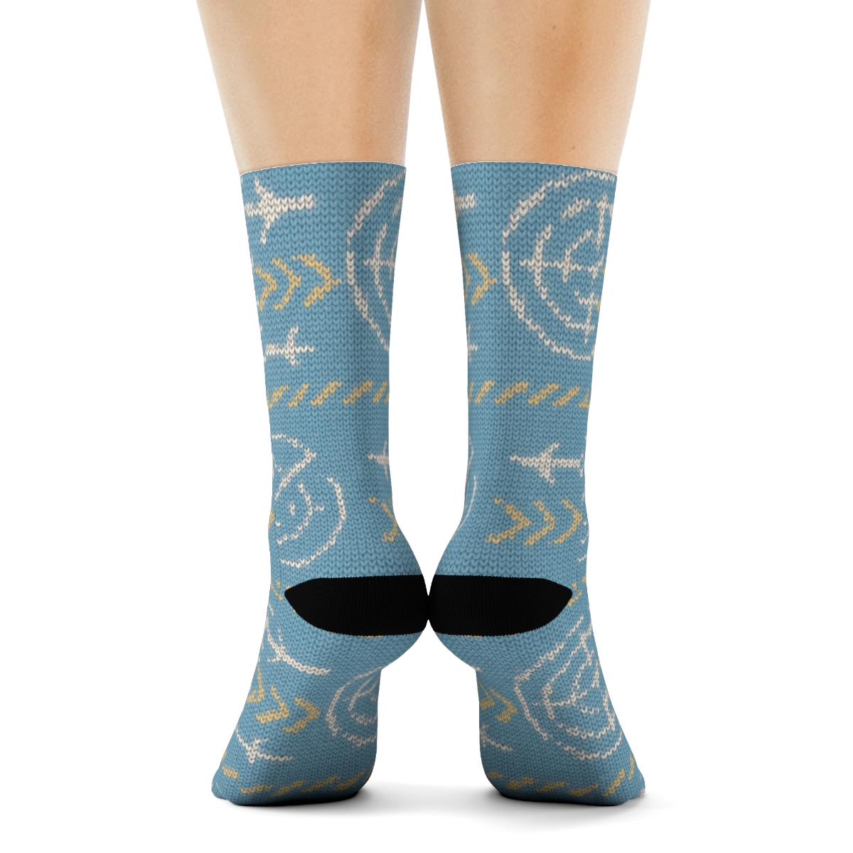 Knitted Radar Waves With Air Traffic Controller Icons personalized crew socks