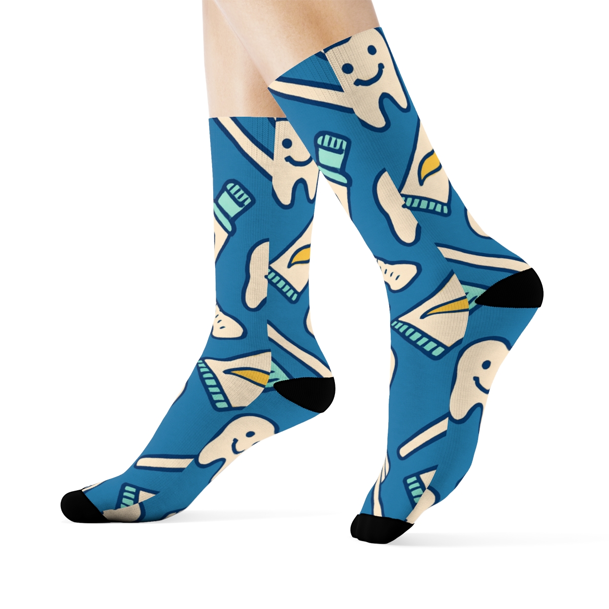 Toothbrush Chevron In Dentist Pop Style unique graphic crew socks