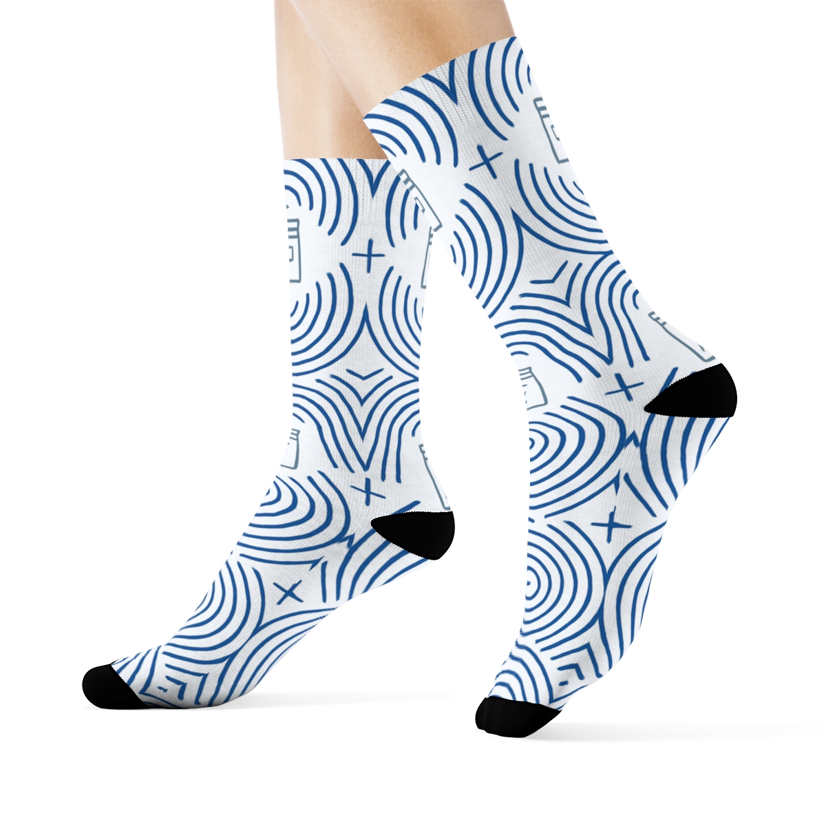 Fingerprint Lattice With Forensic Scientist Tools personalized crew socks