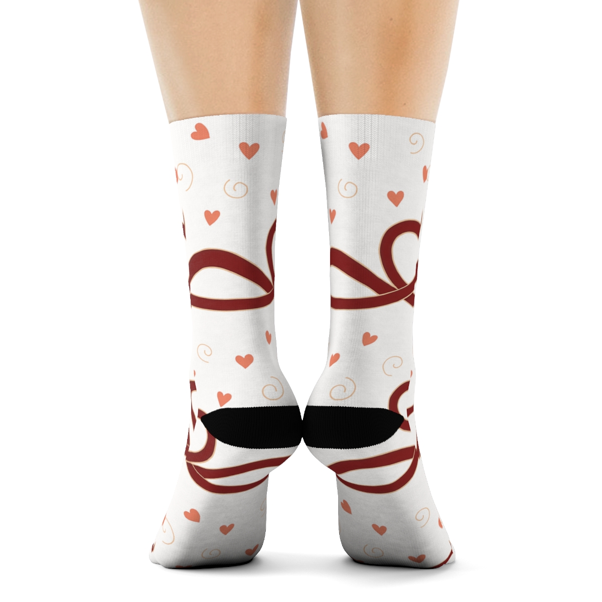 Heart Landscape Wrapping With Valentine S Infinity Heart personalized crew socks