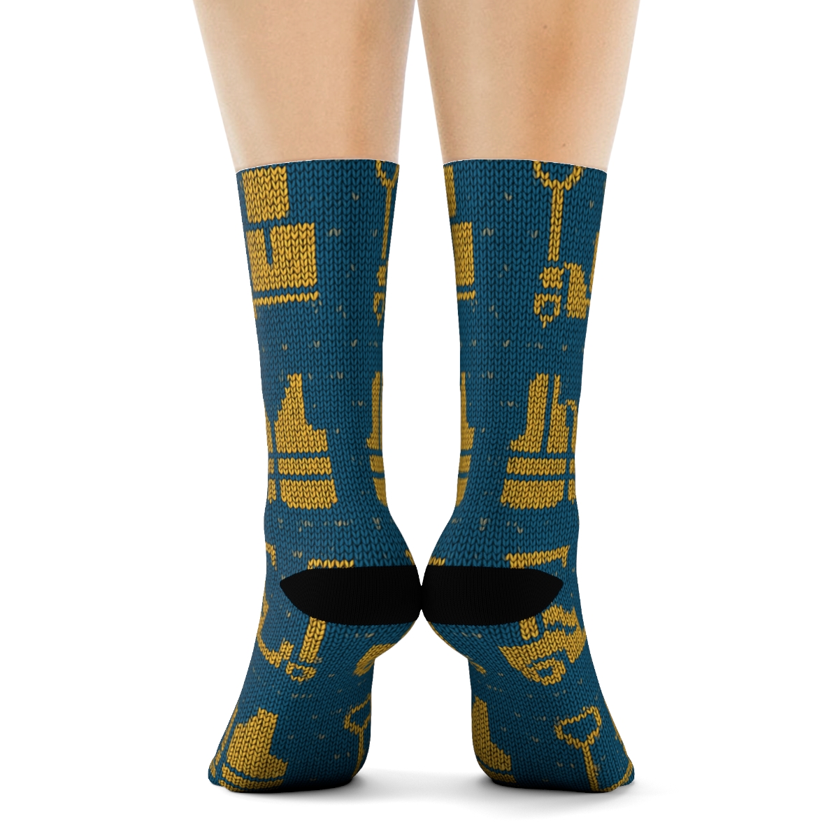Knitted Warehouse Worker Shift Symbols custom crew socks